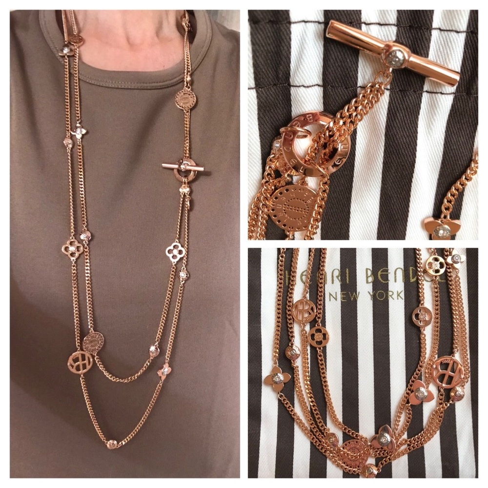 ⚡️LightningSale⚡️HTF🌟HENRI BENDEL Double Strand Toggle Necklace - Rose Goldtone